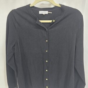 Calvin Klein Women's Black Button Down Shirt